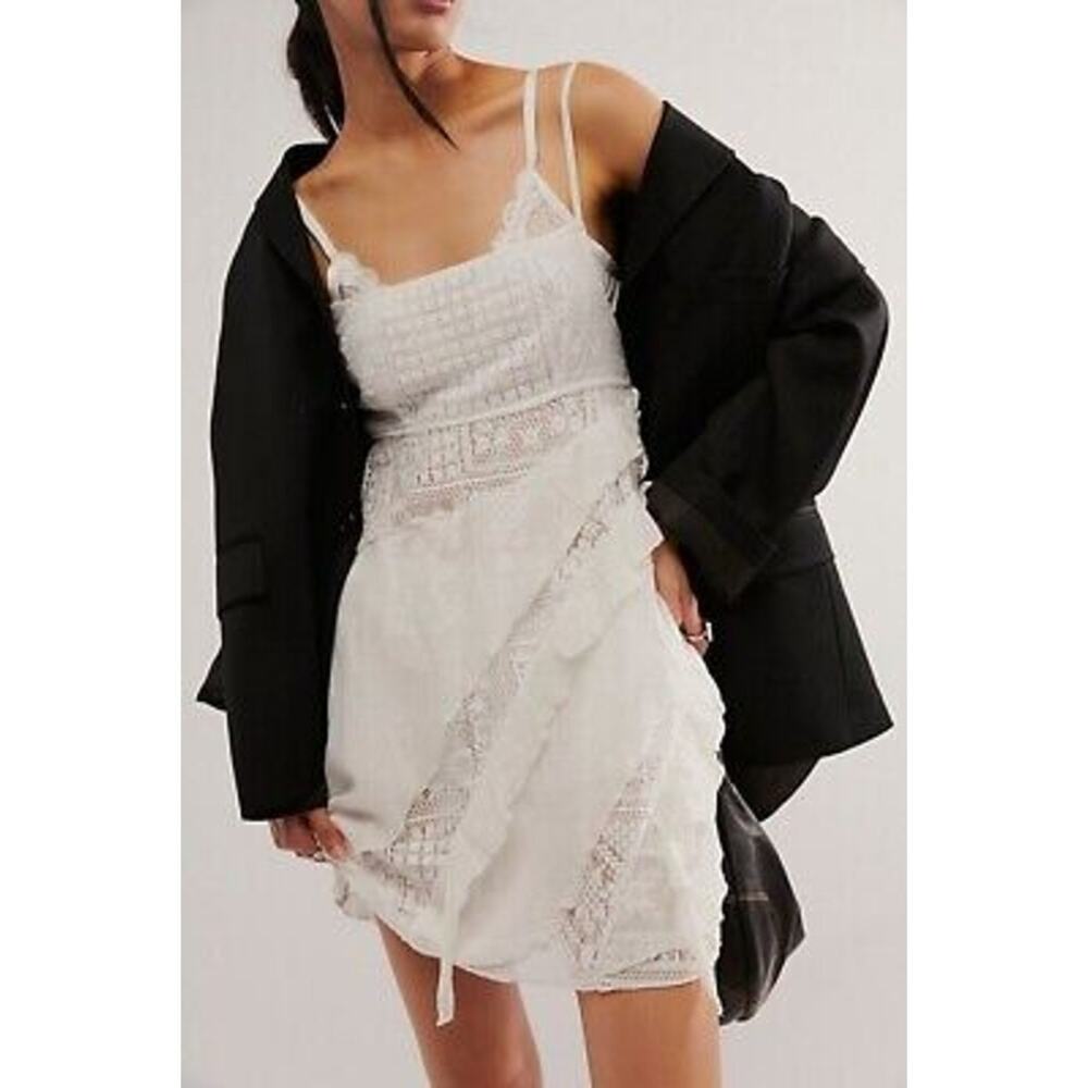 Free People‎ One Florine Slip Dress in White Size XL NWOT - Picture 5 of 6